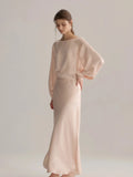 Light pink long-sleeved dress